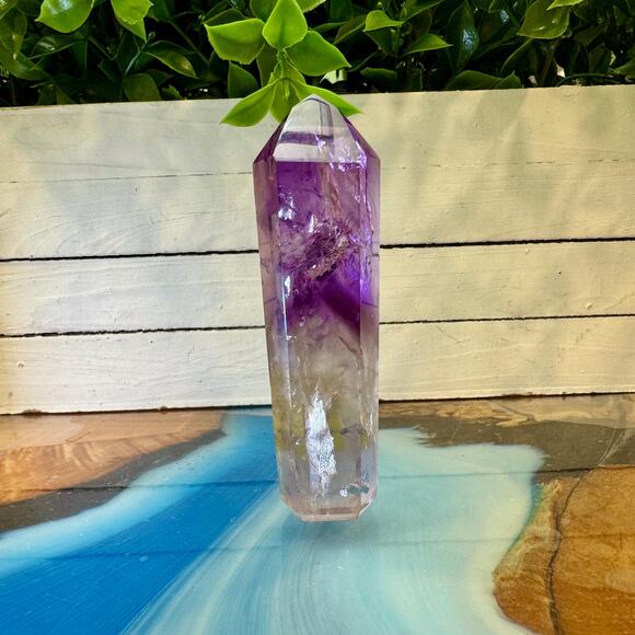 Amethyst Quartz Polished Tower – Brazil – 102 mm Purple to Clear Gradient - Picture 1 of 3